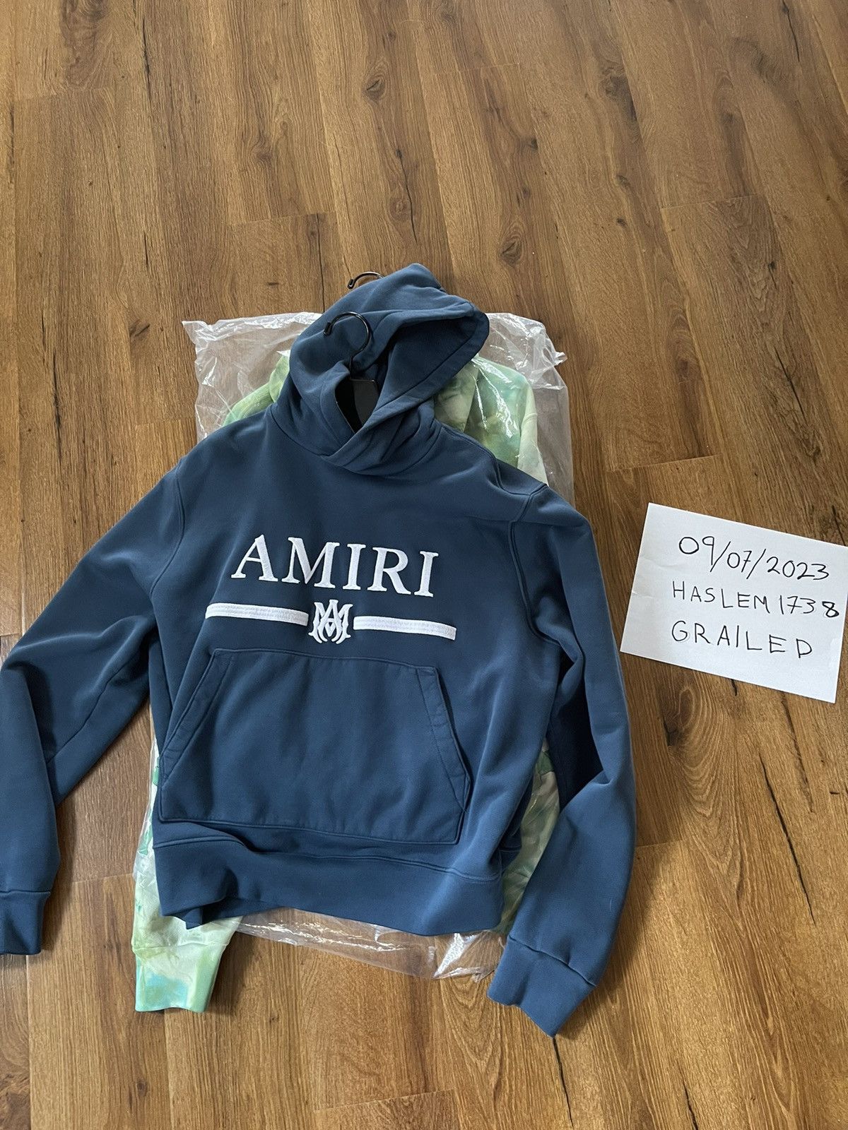 AMIRI Shotgun Distressed Sweatshirt Olive