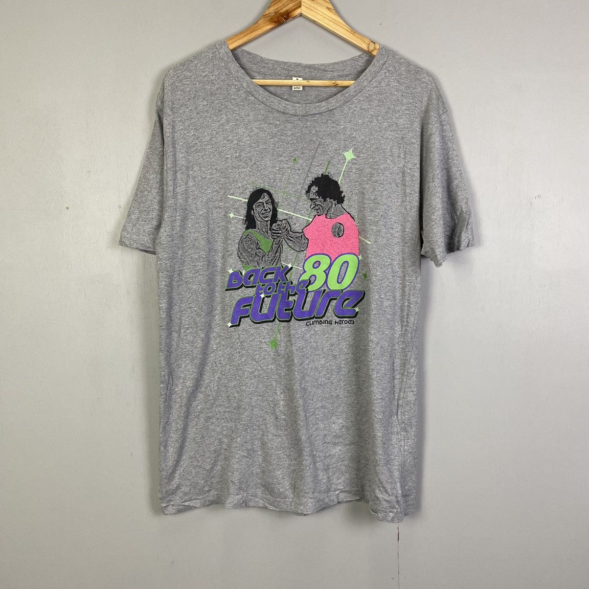 image of Vintage Back To The Future Parody Tshirt in Grey, Men's (Size Medium)
