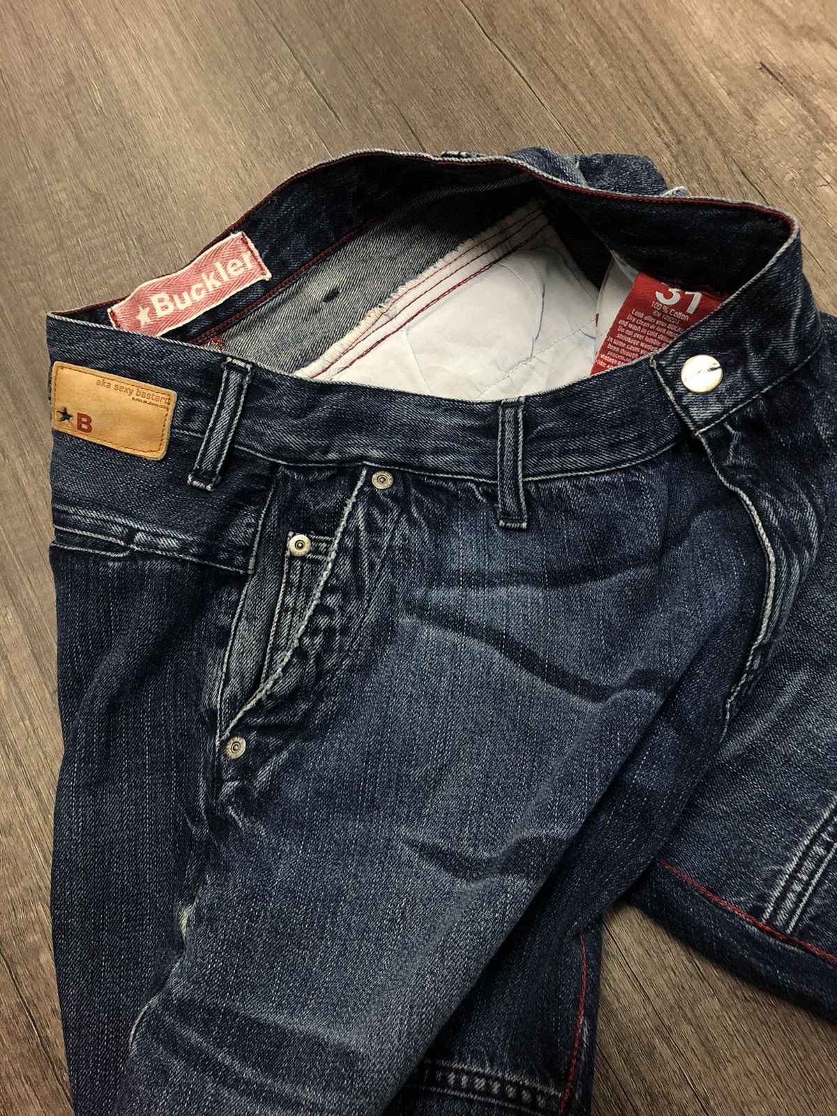 Buckler × Designer × Japanese Brand Buckler Denim Vintage Sexy Bastard Denim Jeans Size US 31 - 4 Thumbnail