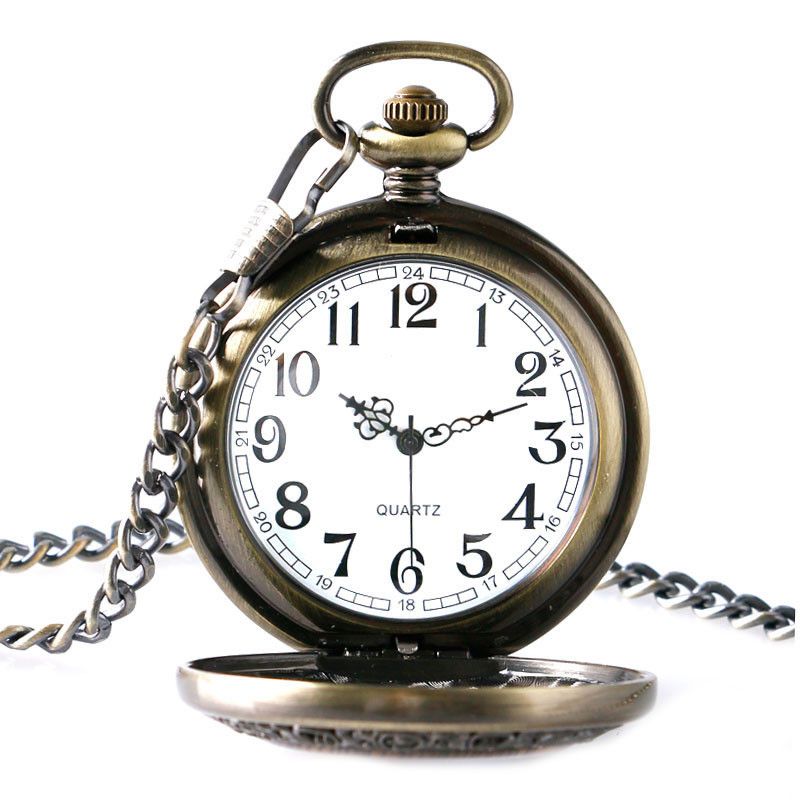 Other Vintage Wood Round Case Pocket Watch Quartz Clock Gift Size ONE SIZE - 6 Thumbnail