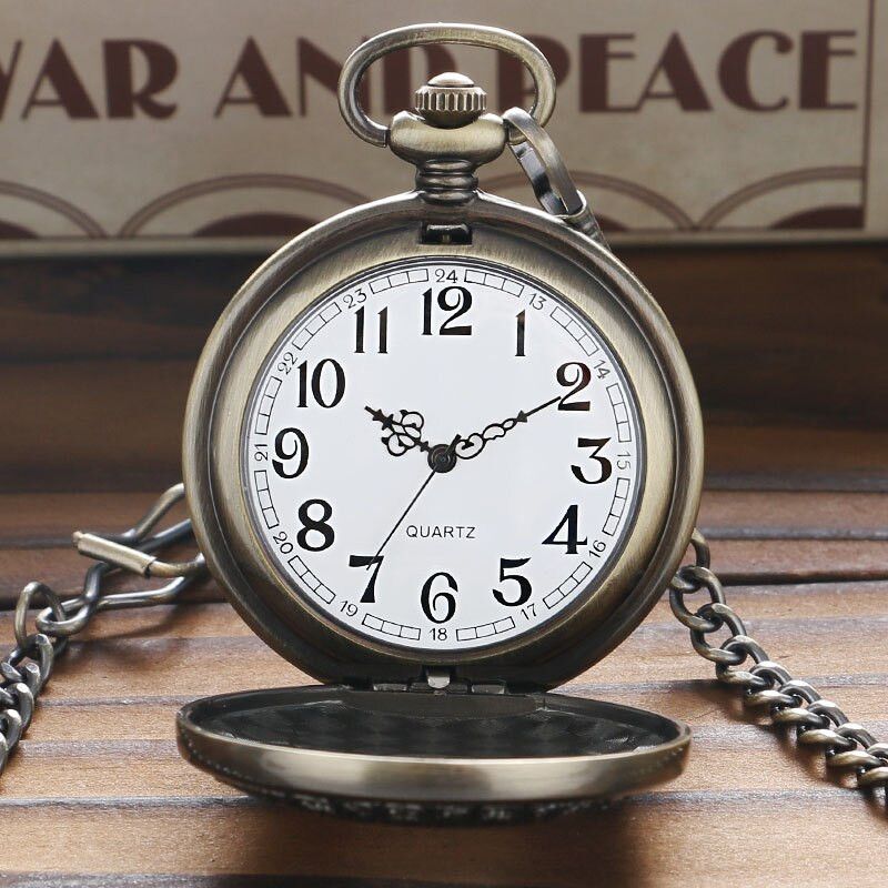 Other Vintage Wood Round Case Pocket Watch Quartz Clock Gift Size ONE SIZE - 2 Thumbnail