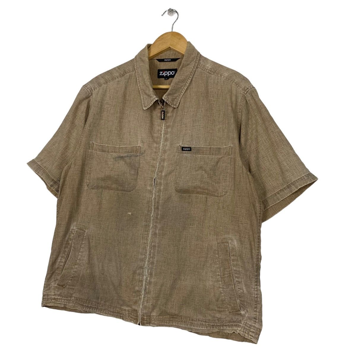 Japanese Brand Vintage 90s Zippo Shortsleeve Zipper Jacket Size US XL / EU 56 / 4 - 2 Thumbnail