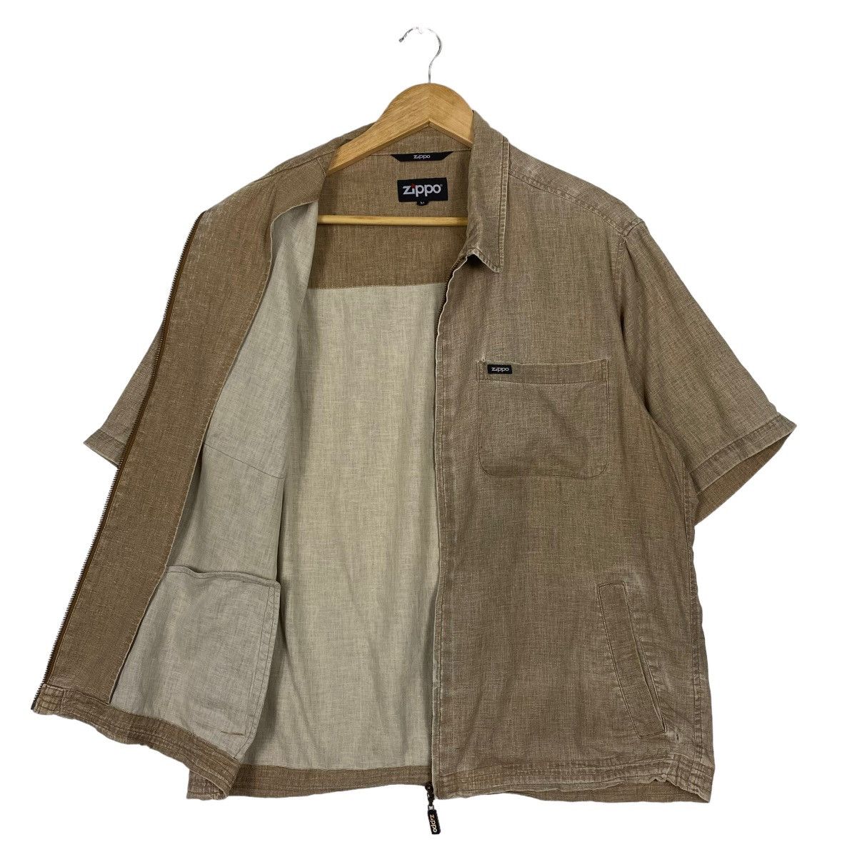 Japanese Brand Vintage 90s Zippo Shortsleeve Zipper Jacket Size US XL / EU 56 / 4 - 7 Thumbnail