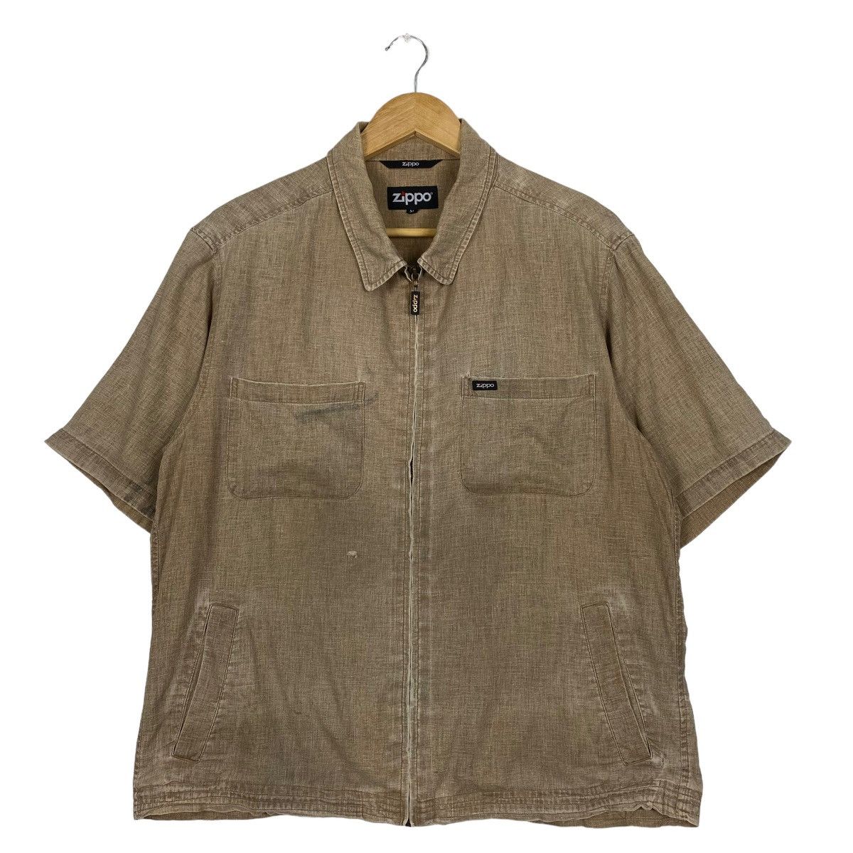 Japanese Brand Vintage 90s Zippo Shortsleeve Zipper Jacket Size US XL / EU 56 / 4 - 1 Thumbnail