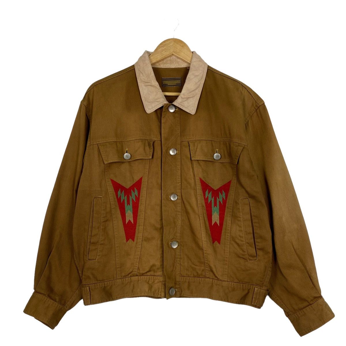 Japanese Brand Vintage 90’s Five Pockets Navajo Native Button Jacket Size US S / EU 44-46 / 1 - 1 Thumbnail
