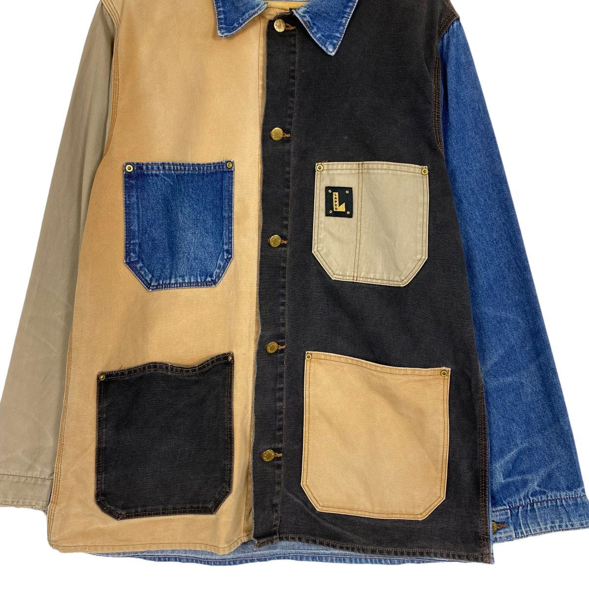 Japanese Brand Vintage 90s Lapco Work Wear Chore Denim Jacket Size US M / EU 48-50 / 2 - 5 Thumbnail