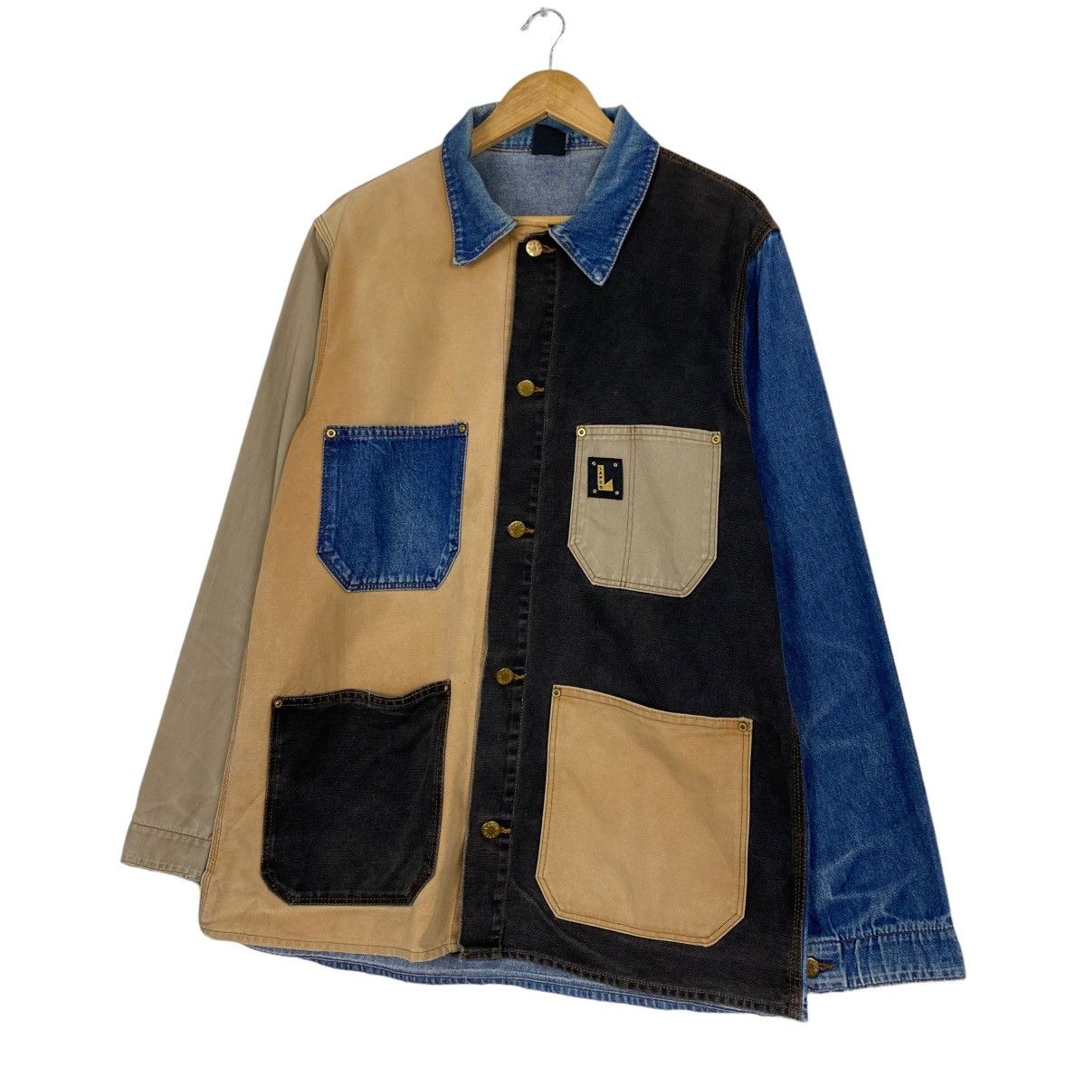 Japanese Brand Vintage 90s Lapco Work Wear Chore Denim Jacket Size US M / EU 48-50 / 2 - 2 Thumbnail
