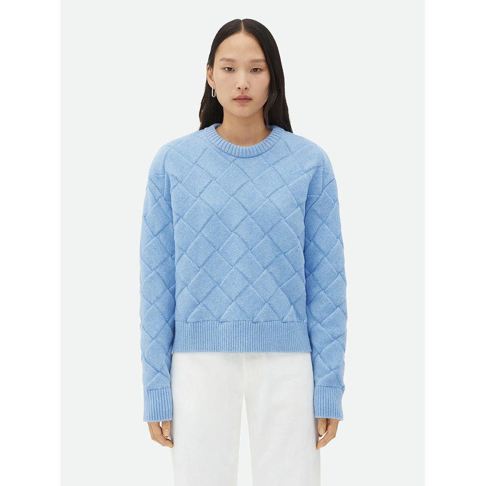 BOTTEGA VENETA WOVEN PATTERN WOOL SWEATER SIZE S
