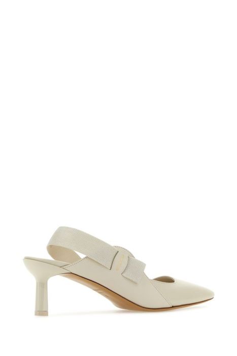 Salvatore Ferragamo Ivory Leather Vania Pumps | Grailed