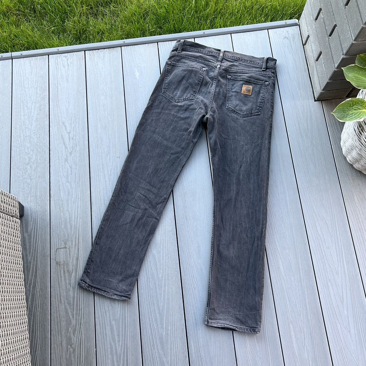 Carhartt × Vintage Carhartt WIP Sonic Pant Grey Washed Jeans 33x32 Size US 33 - 4 Thumbnail