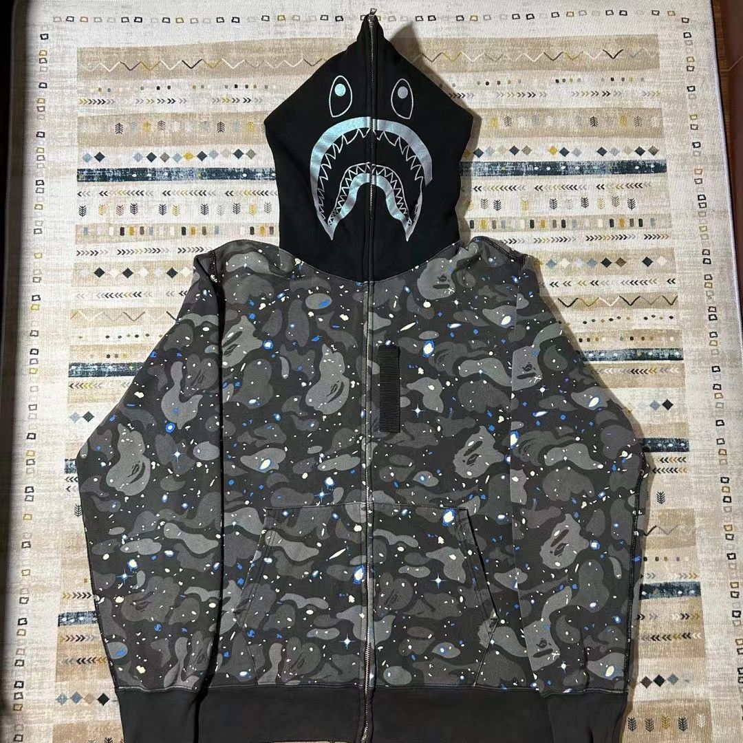 Bape SPACE CAMO SHARK FULL ZIP HOODIE Grailed