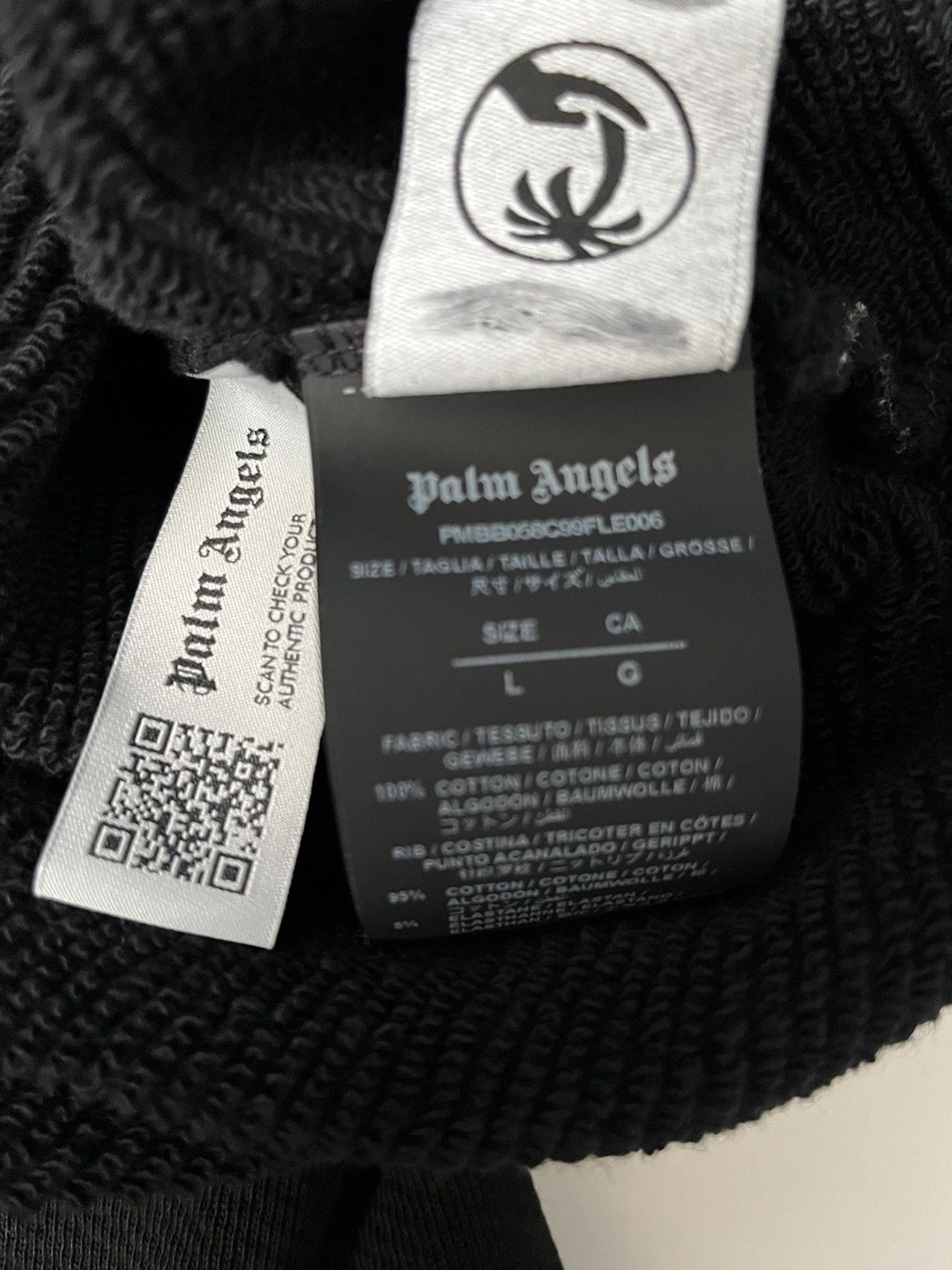 Palm Angels Palm Angels men's black Curved Logo Hoodie- black Size US L / EU 52-54 / 3 - 4 Thumbnail