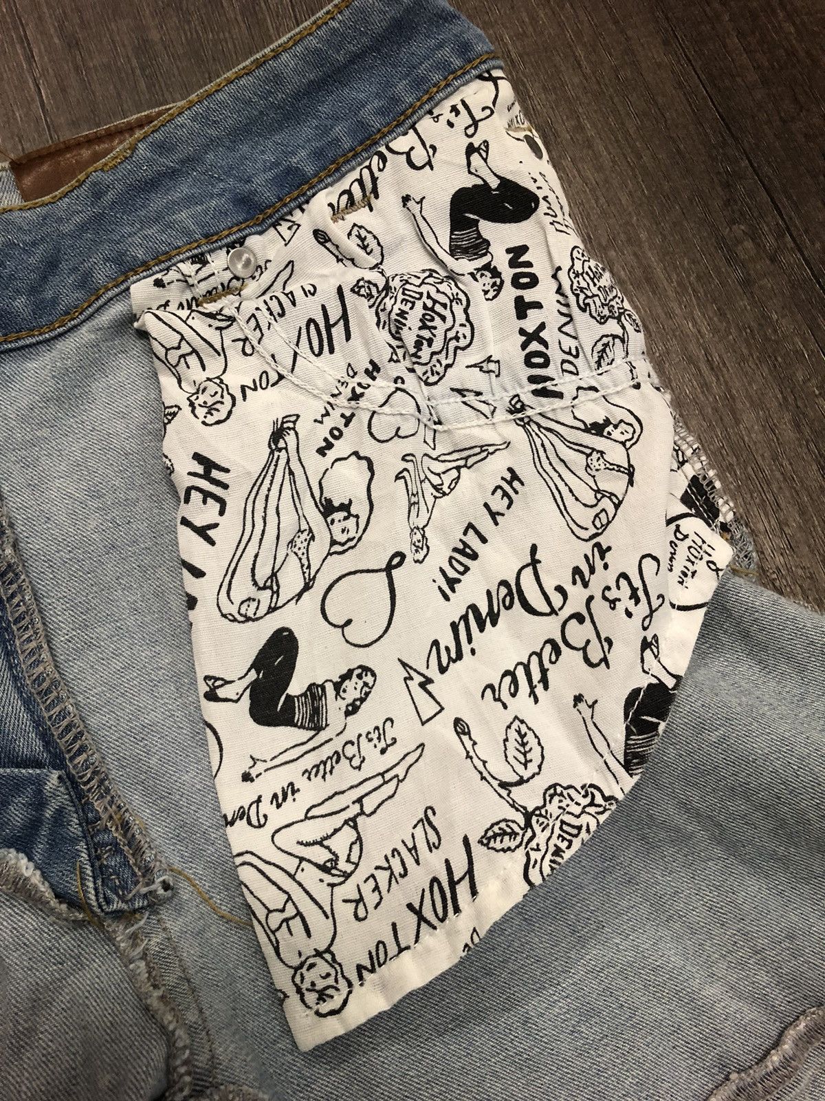 Designer × Vintage Hoxton Denim House of Pleasures Unisex Jeans Size US 31 - 14 Thumbnail
