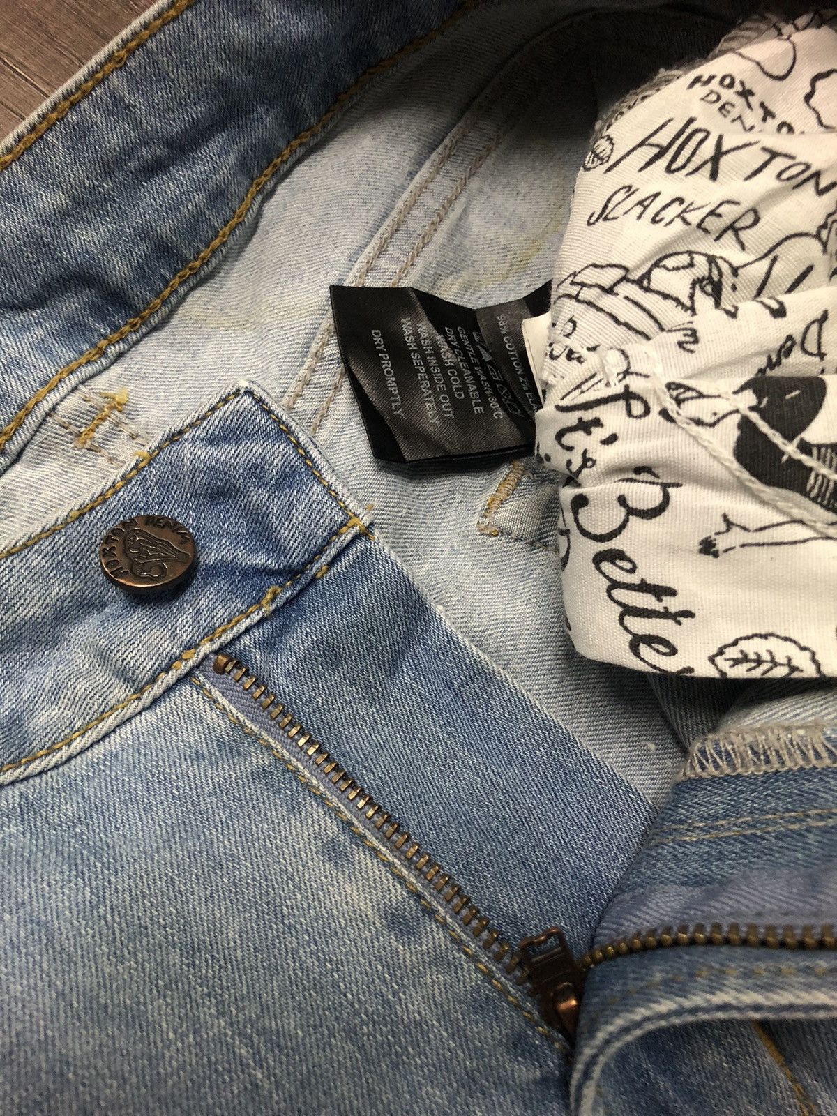 Designer × Vintage Hoxton Denim House of Pleasures Unisex Jeans Size US 31 - 12 Thumbnail