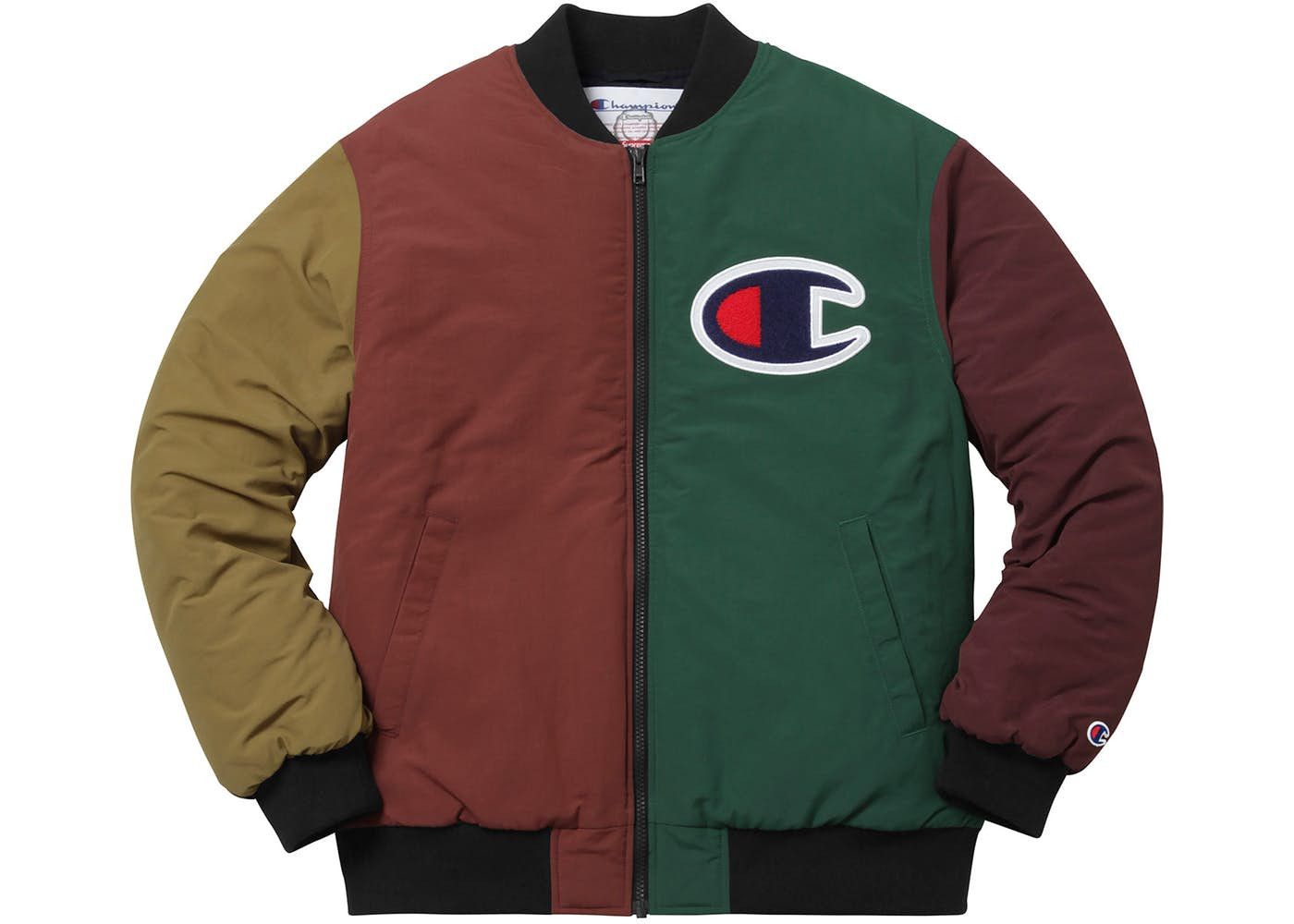 Champion × Supreme Bomber Jacket Supreme x Champion Color Block. Rare ...