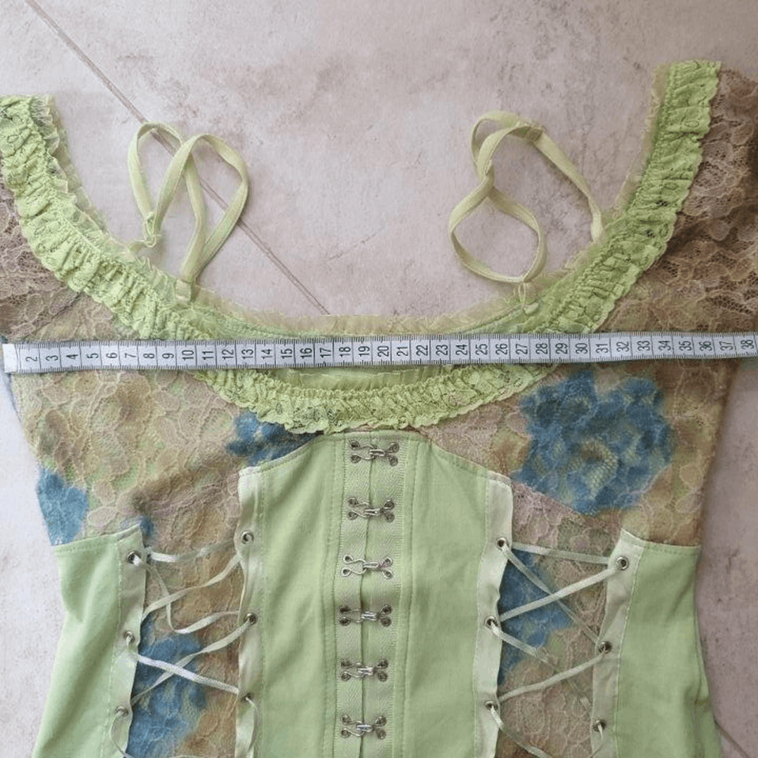 Japanese Brand y2k romance fairycore pastel lace blouse sz XS like corset Size XS / US 0-2 / IT 36-38 - 9 Thumbnail