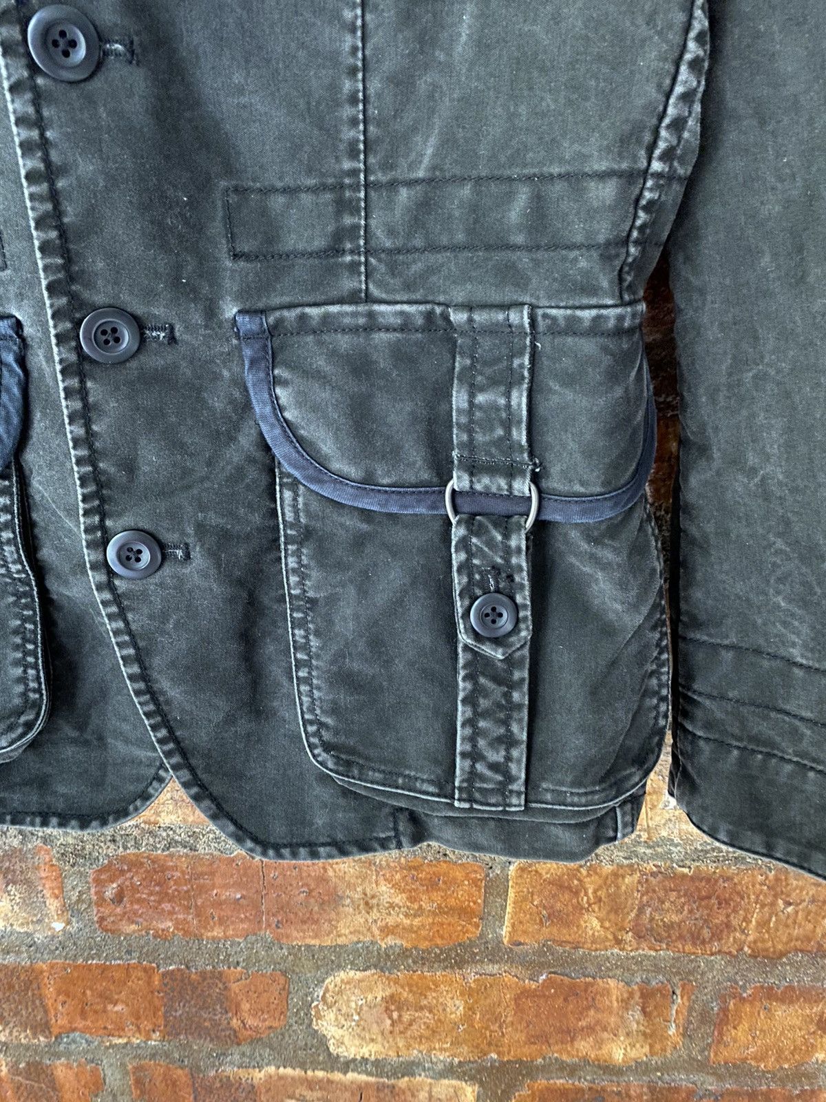 Japanese Brand EDGE Rupert Wax wash faded Multipocket jacket Size US S / EU 44-46 / 1 - 6 Thumbnail