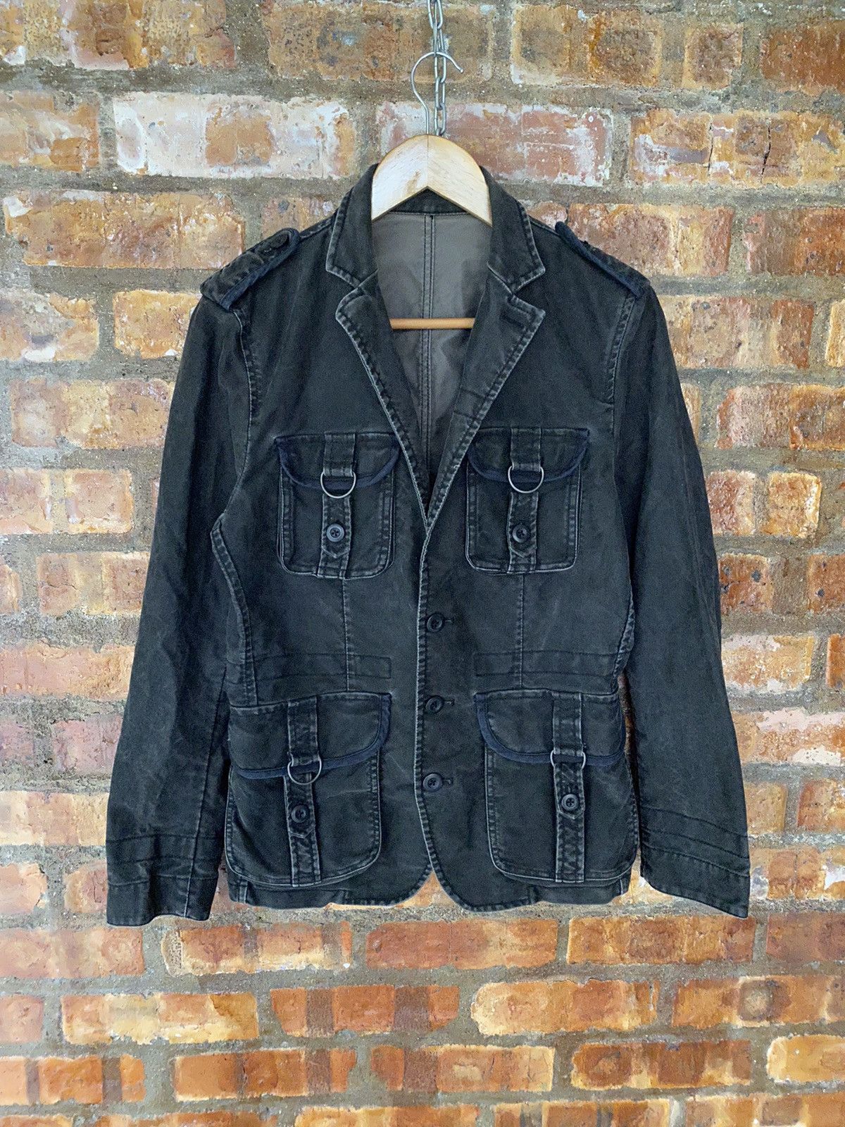 Japanese Brand EDGE Rupert Wax wash faded Multipocket jacket Size US S / EU 44-46 / 1 - 2 Thumbnail