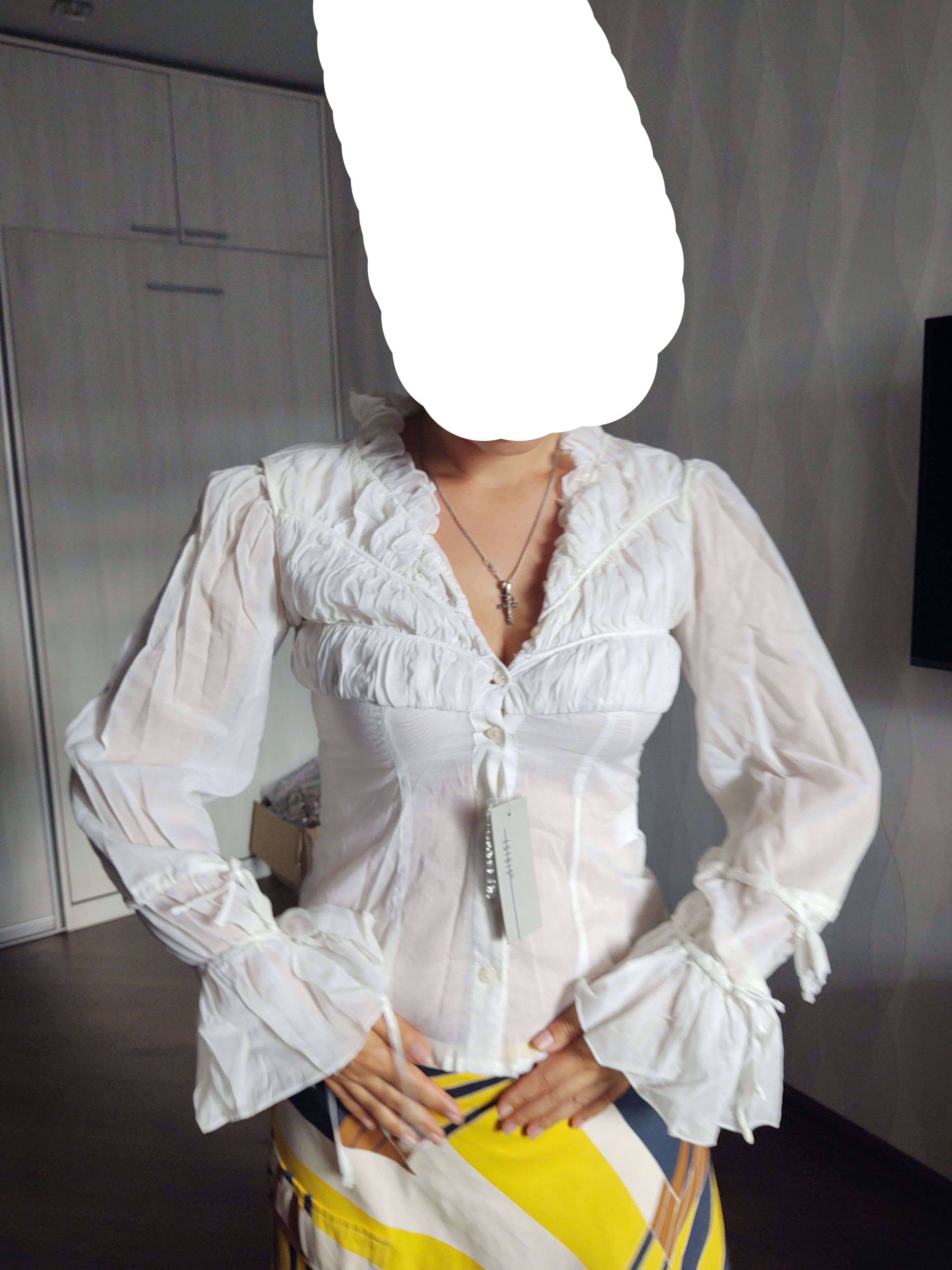 Other White Airy Cotton Blouse US Sz XS NEW condition UK sz 10 Size XS / US 0-2 / IT 36-38 - 2 Thumbnail
