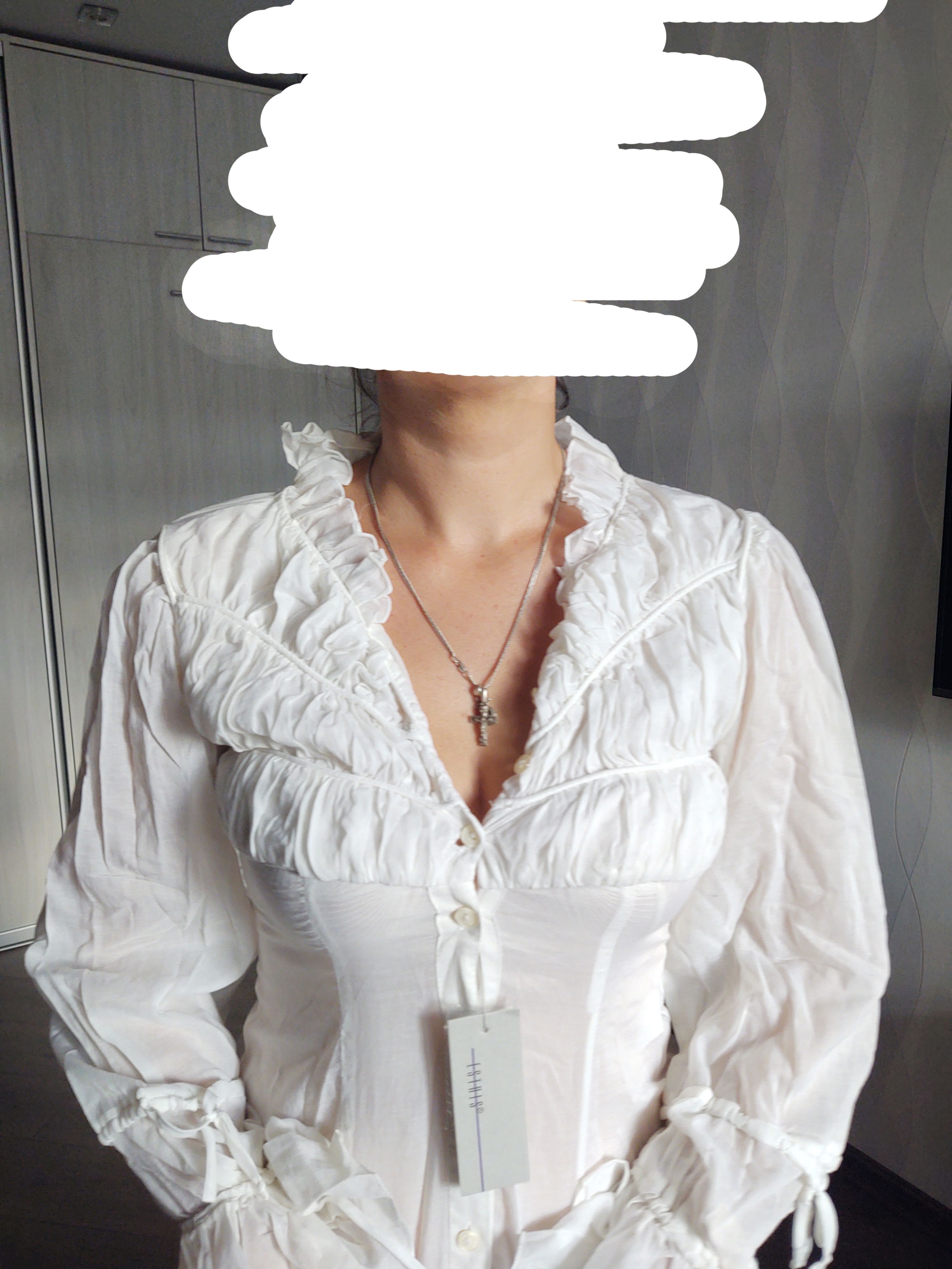 Other White Airy Cotton Blouse US Sz XS NEW condition UK sz 10 Size XS / US 0-2 / IT 36-38 - 3 Thumbnail