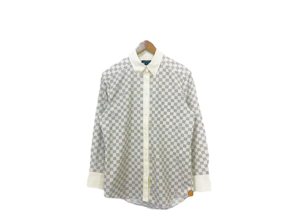 Pre-owned Louis Vuitton Watercolor Monogram Button Up Shirt In White