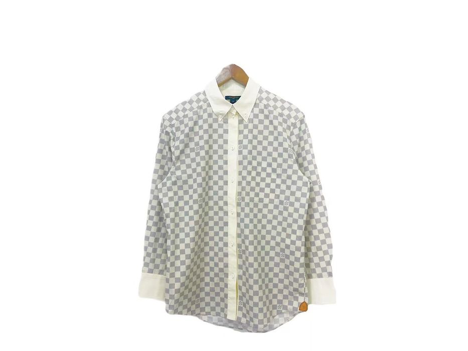 Shop Louis Vuitton DAMIER AZUR 2022-23FW Damier Azur Shirt (1A9NAU