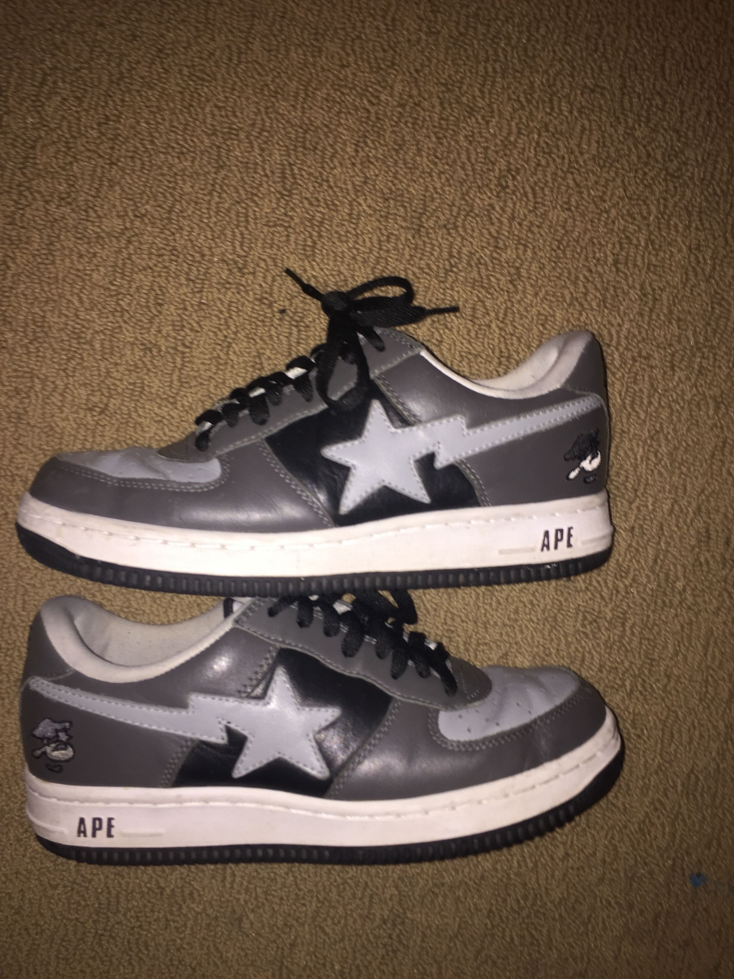 Bape Bapestas Grey/Black fs-001 | Grailed