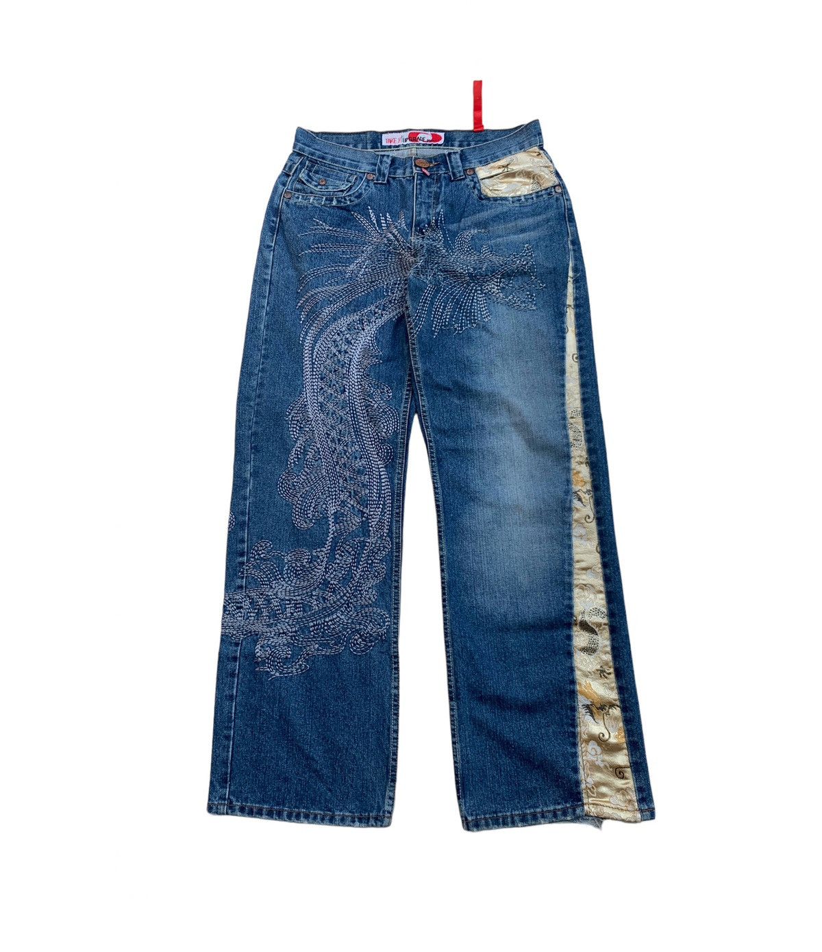 Japanese Brand Vintage Karakuri tamashii japanese denim baggy jeans Size US 34 / EU 50 - 6 Thumbnail