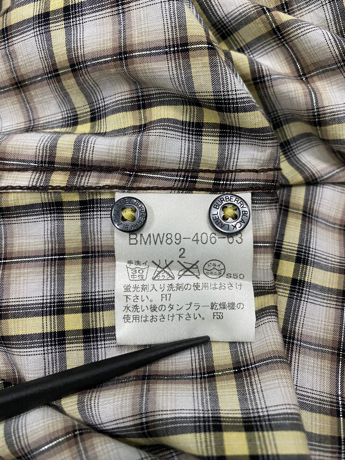 Burberry Vintage BURBERRY Black Label Western Shadow Plaid Checkered Size US M / EU 48-50 / 2 - 14 Thumbnail