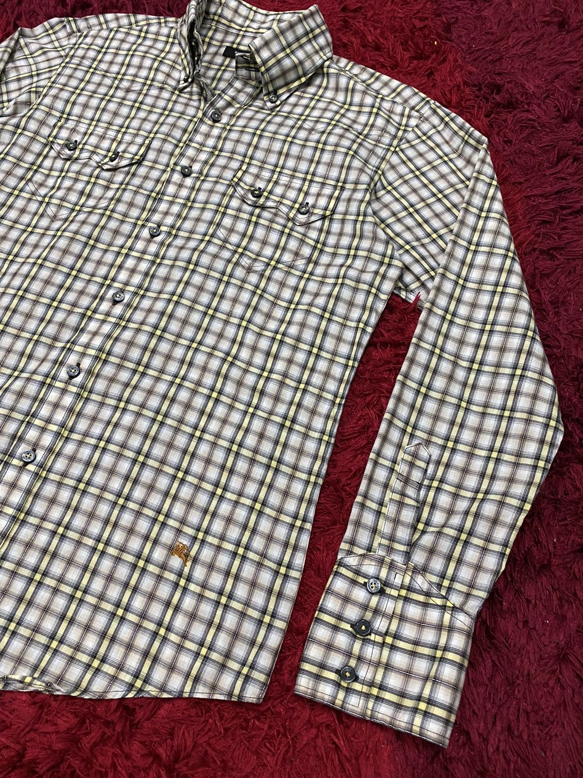 Burberry Vintage BURBERRY Black Label Western Shadow Plaid Checkered Size US M / EU 48-50 / 2 - 11 Thumbnail