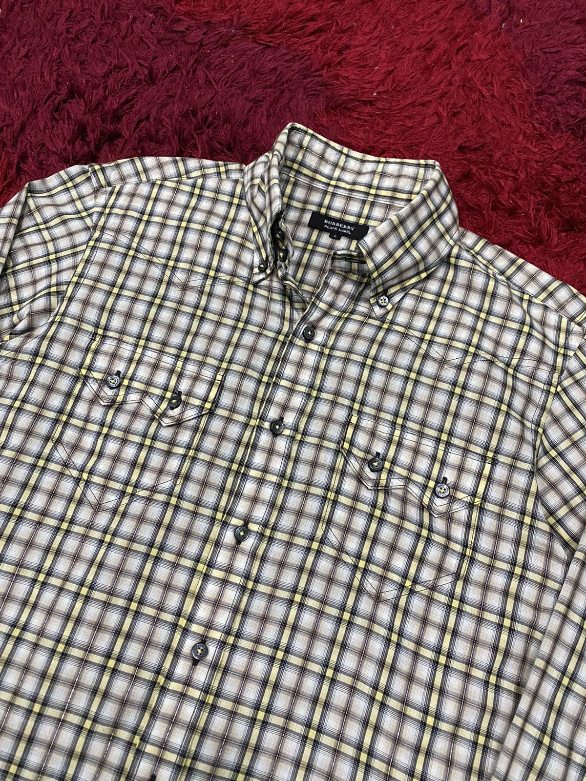 Burberry Vintage BURBERRY Black Label Western Shadow Plaid Checkered Size US M / EU 48-50 / 2 - 2 Thumbnail