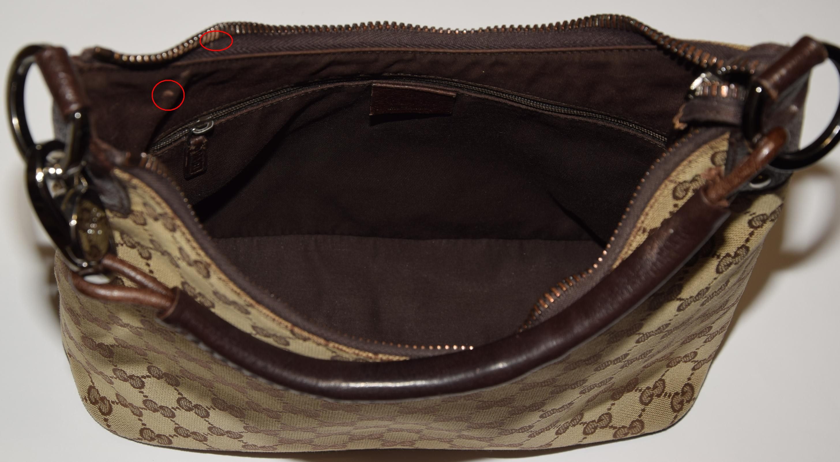 Gucci AUTHENTIC GUCCI GG MONOGRAM CANVAS BROWN LEATHER SHOULDER BAG 115003 467891 MADE IN ITALY Grailed