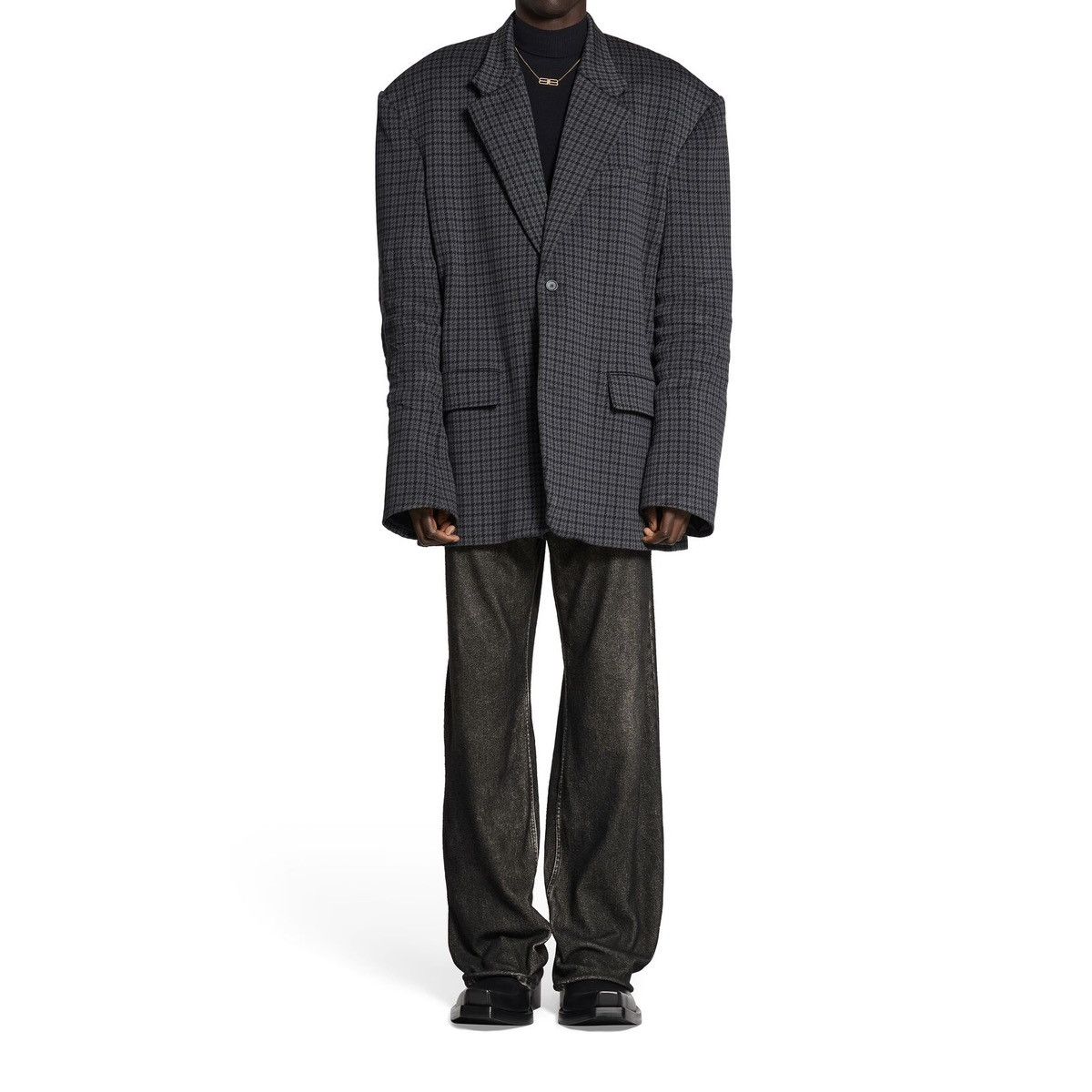 image of Balenciaga Tailored Knitted Jacket in Grey, Men's (Size Medium)