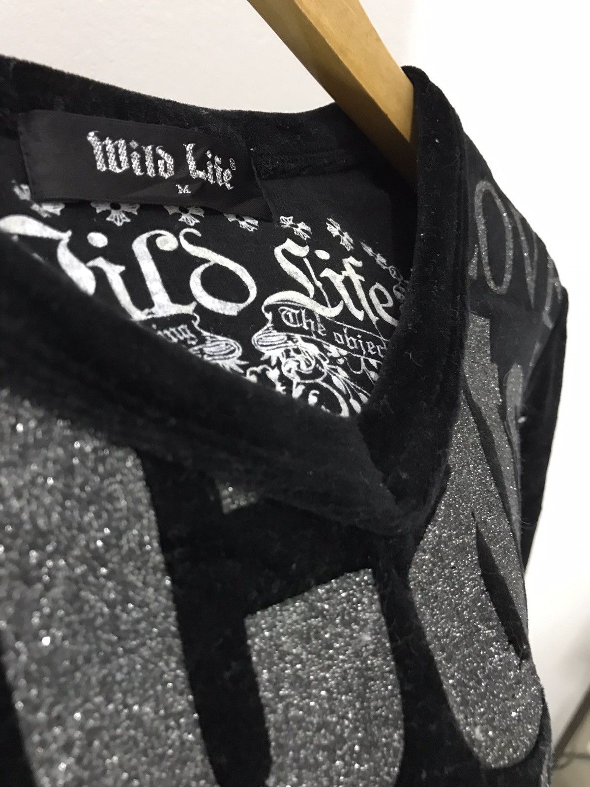 If Six Was Nine × Japanese Brand × Le Grande Bleu (L.G.B.) WILD LIFE BLACK VELVET LONG SLEEVE SHIRTS JAPANESE BRAND Size US M / EU 48-50 / 2 - 3 Thumbnail