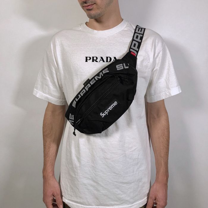 Supreme ss18 black online waist bag