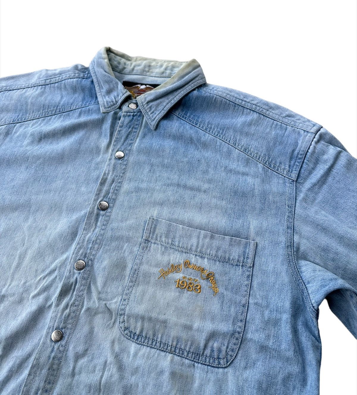 Vintage Vintage Harley davidson denim shirts Size US L / EU 52-54 / 3 - 2 Thumbnail