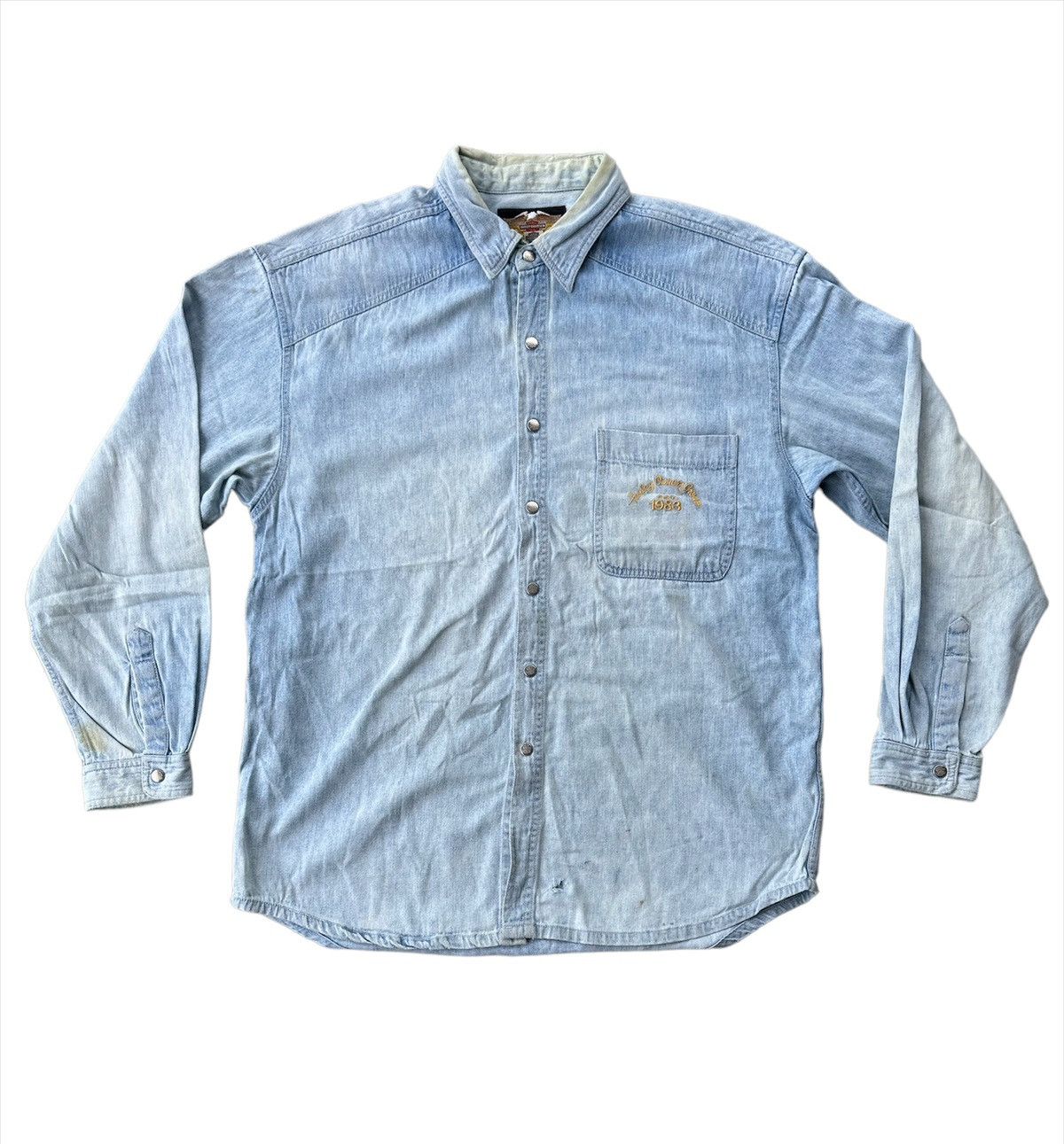 Vintage Vintage Harley davidson denim shirts Size US L / EU 52-54 / 3 - 1 Thumbnail