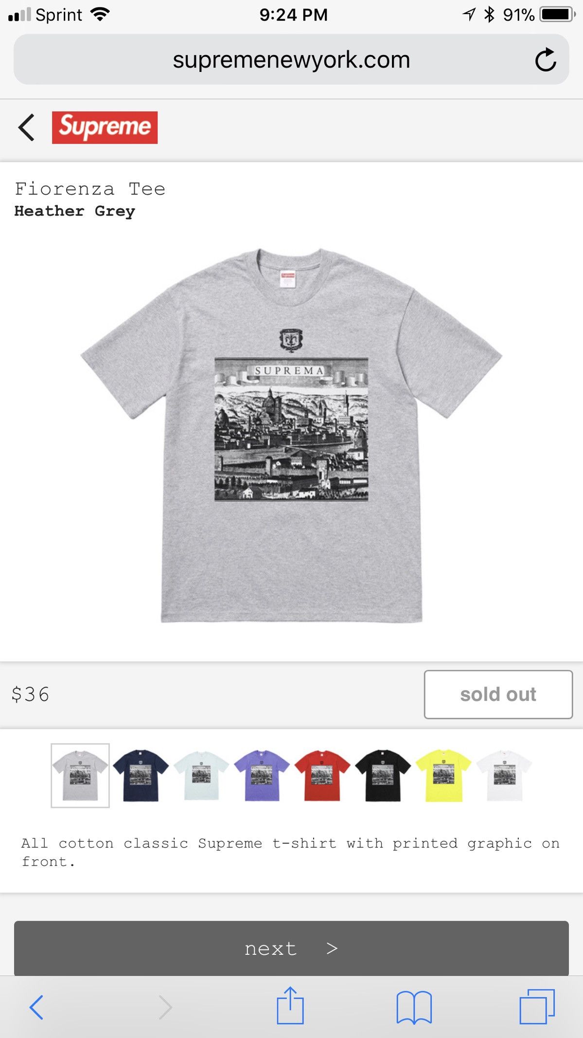 Supreme Fiorenza sale Tee