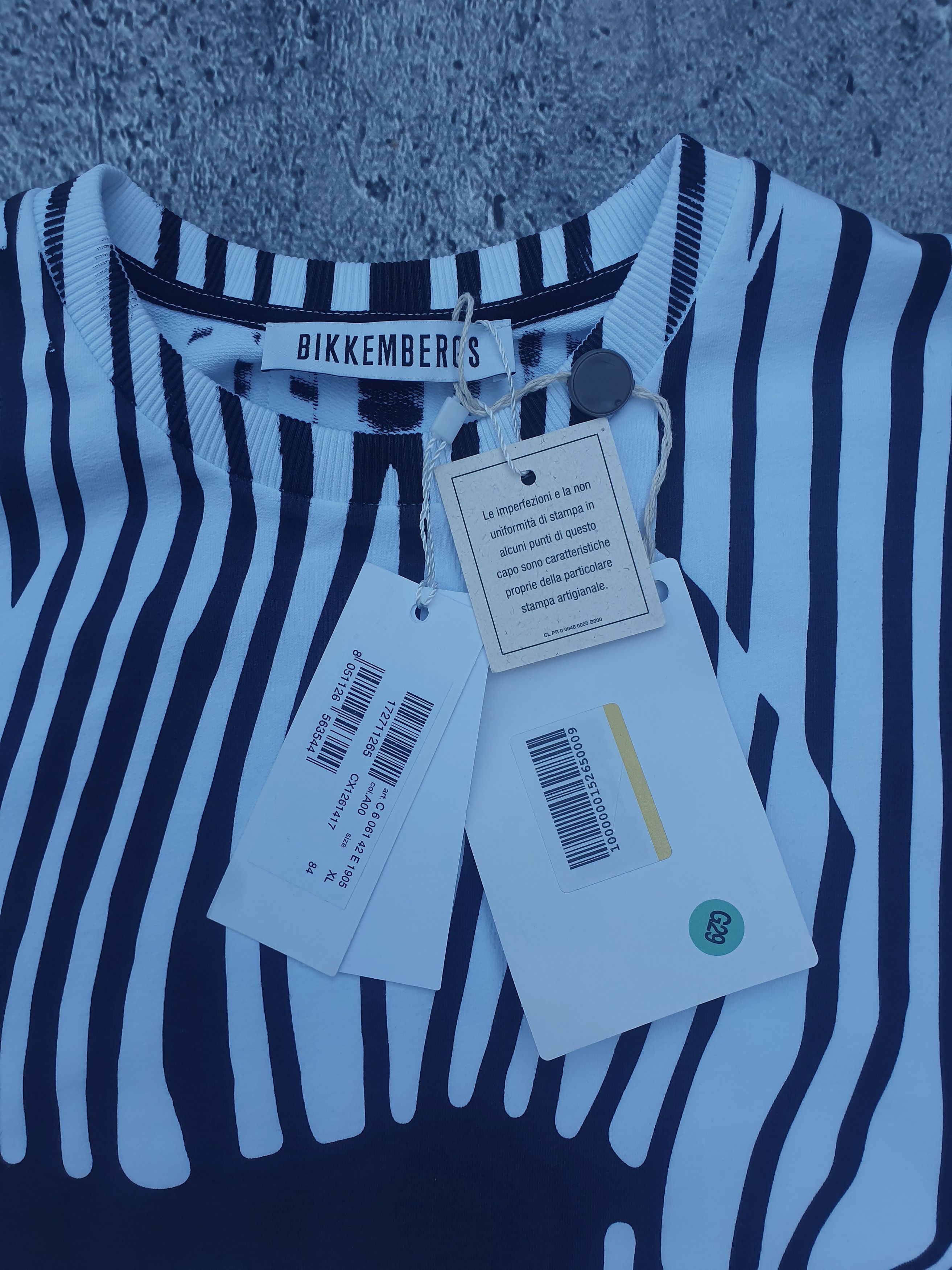 Dirk Bikkembergs Dirk Bikkembergs face distorted stripe sweatshirt Size US XL / EU 56 / 4 - 6 Thumbnail