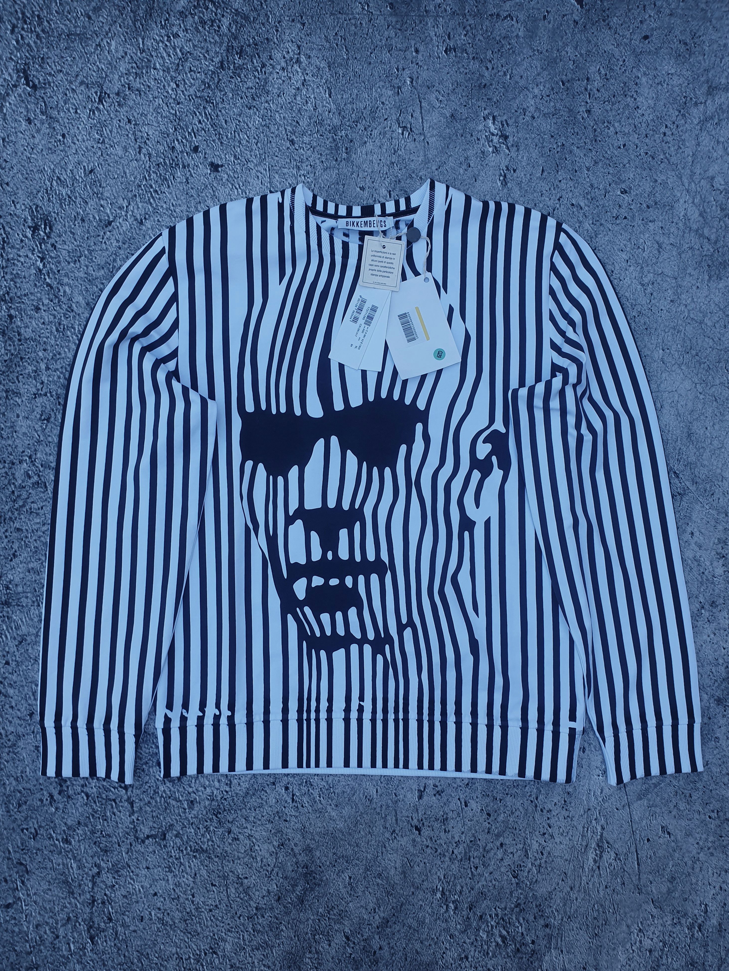 Dirk Bikkembergs Dirk Bikkembergs face distorted stripe sweatshirt Size US XL / EU 56 / 4 - 1 Thumbnail