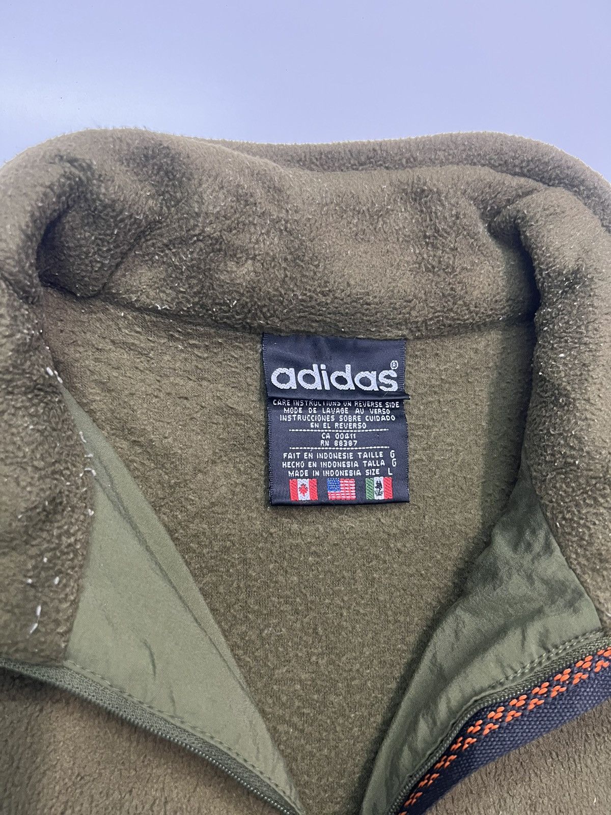 Adidas 🔥VINTAGE ADIDAS HALF ZIPPER FLEECE JACKET Size US L / EU 52-54 / 3 - 9 Thumbnail