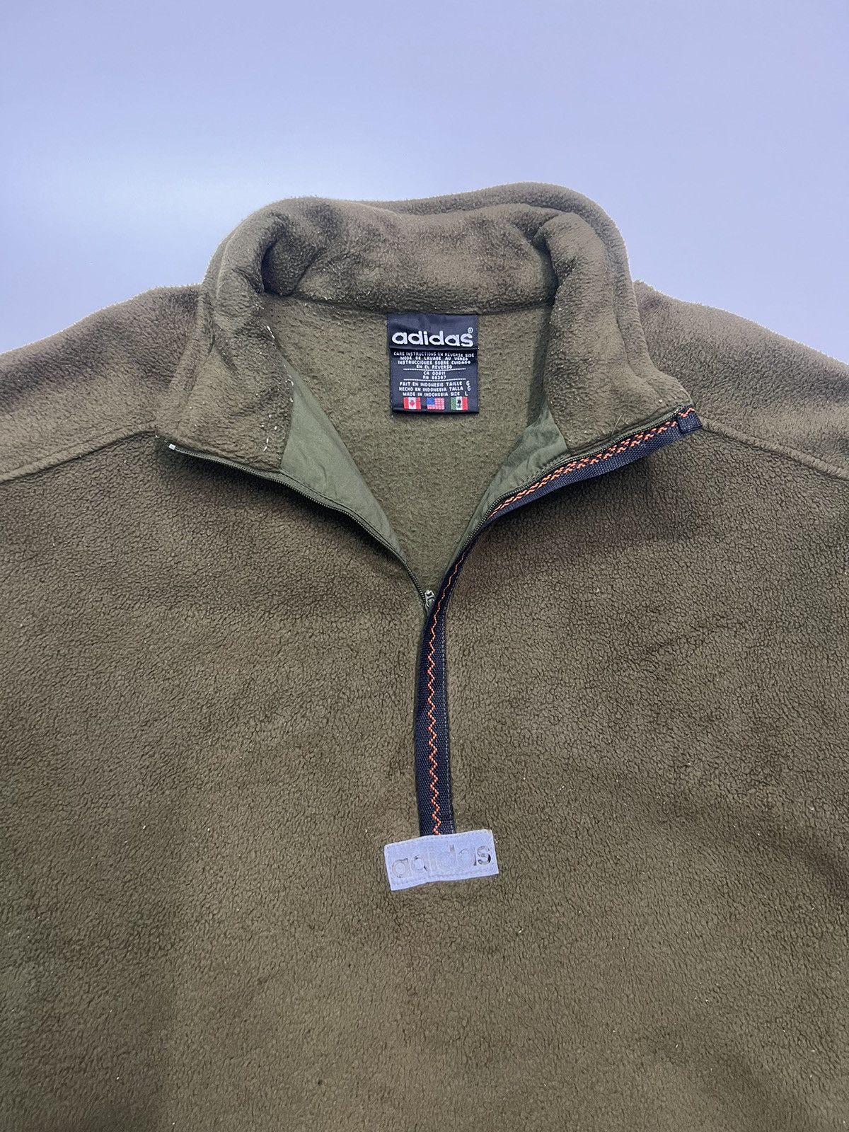 Adidas 🔥VINTAGE ADIDAS HALF ZIPPER FLEECE JACKET Size US L / EU 52-54 / 3 - 8 Thumbnail