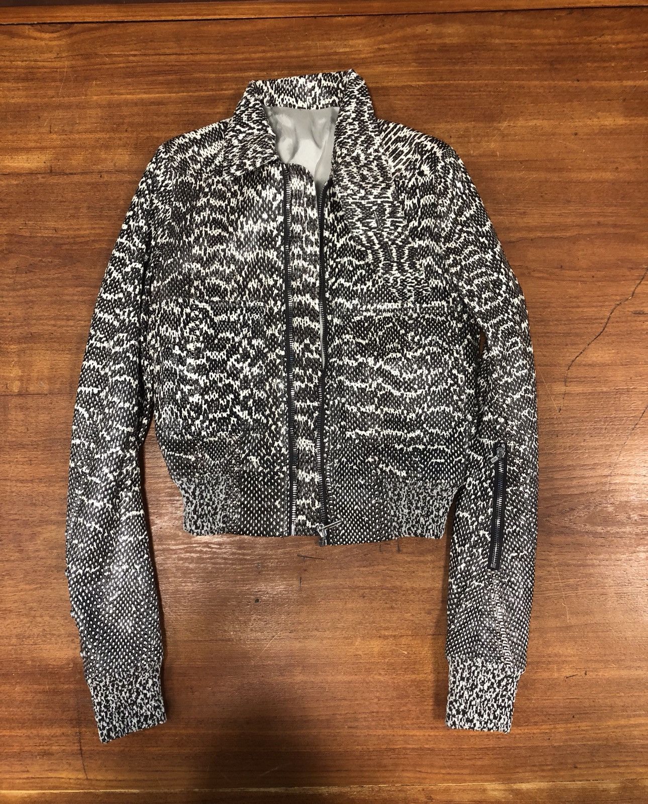 Rick Owens Rick Owens Snake Skin Oblong Leather Bomber