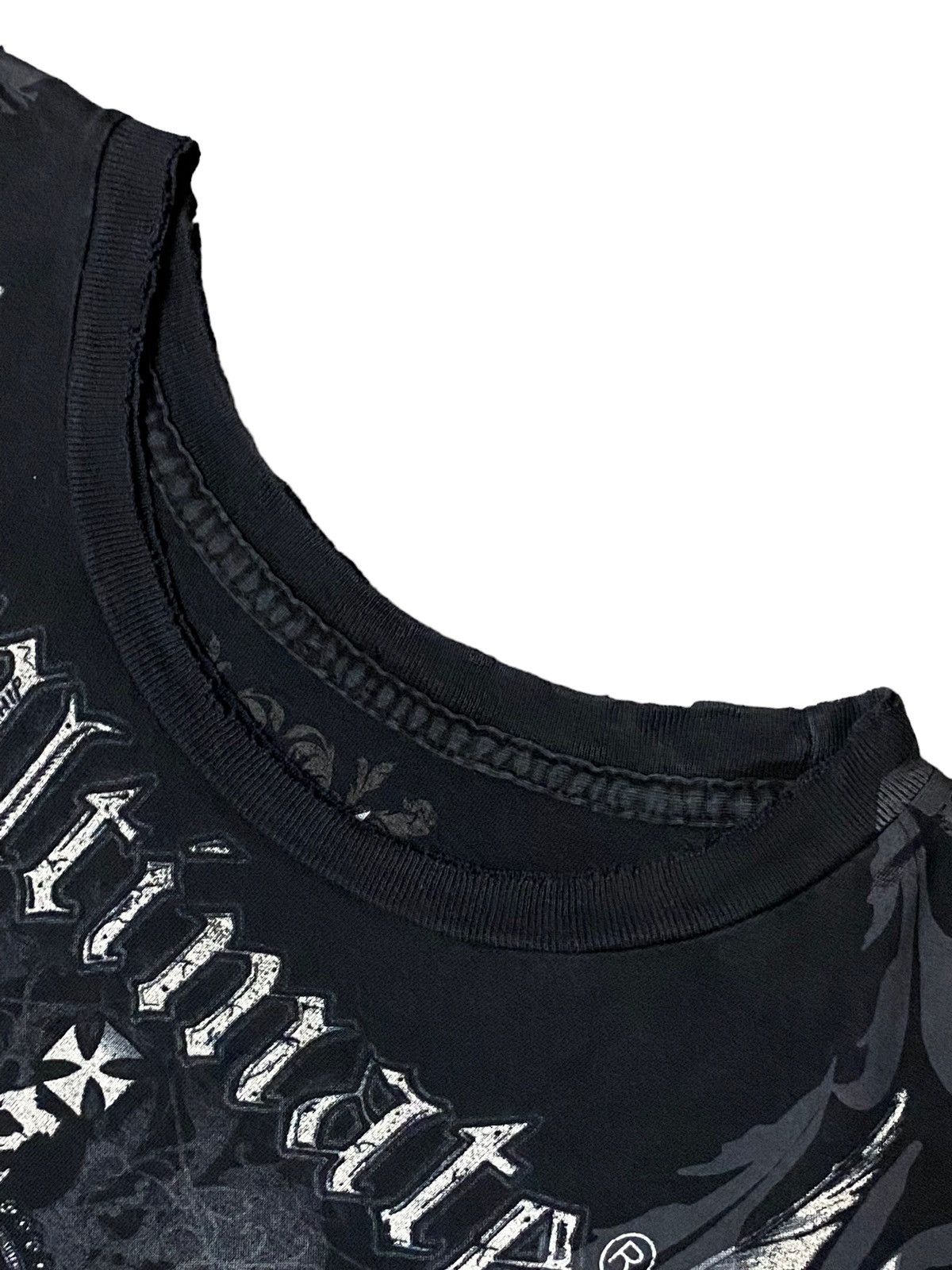 20471120 × Affliction Ultimate UFC Art King Skeleton Wings With Crown Distressed Size US XL / EU 56 / 4 - 5 Thumbnail