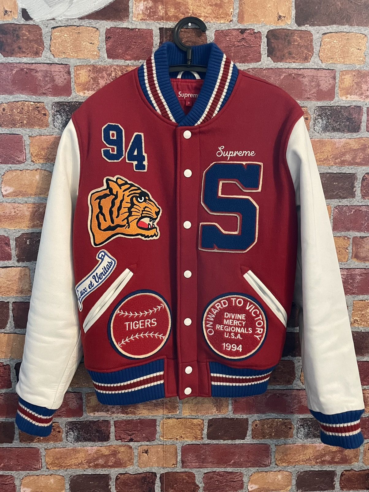 Supreme Tiger Logo Varsity Jacket