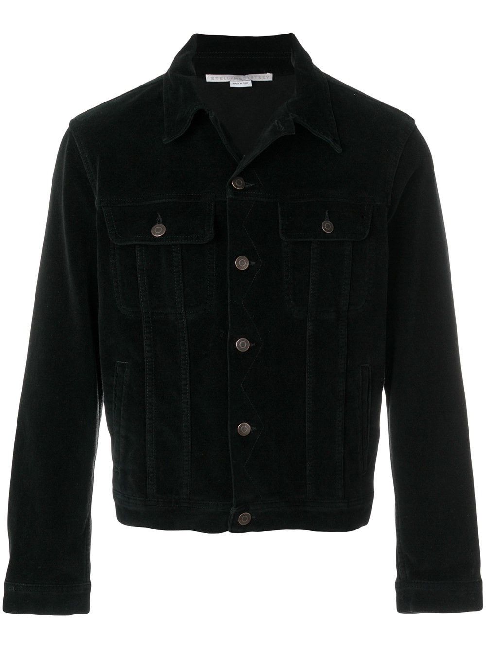 Stella McCartney Black Velvet Trucker Jacket Size US S / EU 44-46 / 1 - 1 Thumbnail