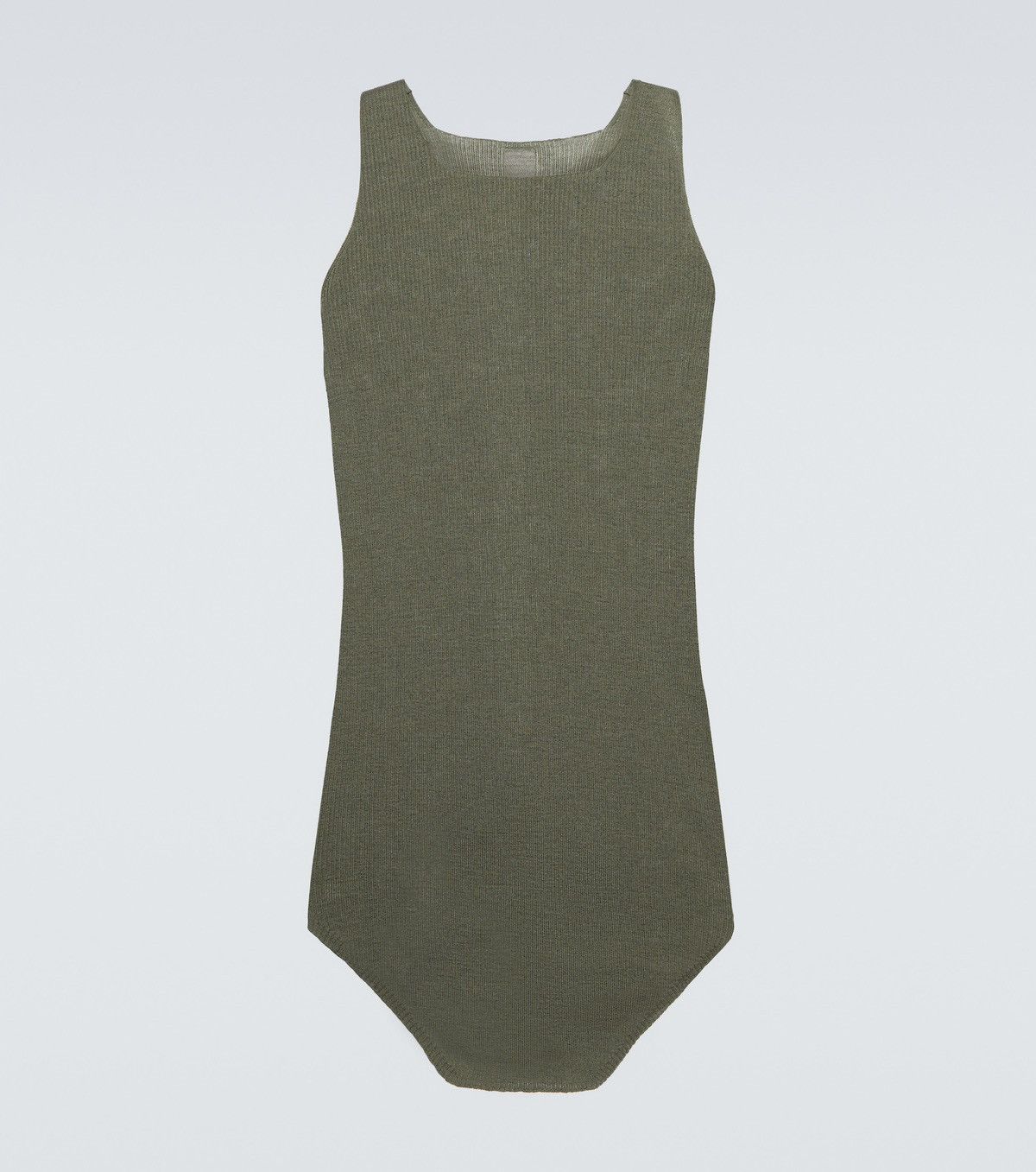 image of Rick Owens Ss23 Edfu Moss Dickflap Ribbed Wool Tank in Green, Men's (Size Medium)