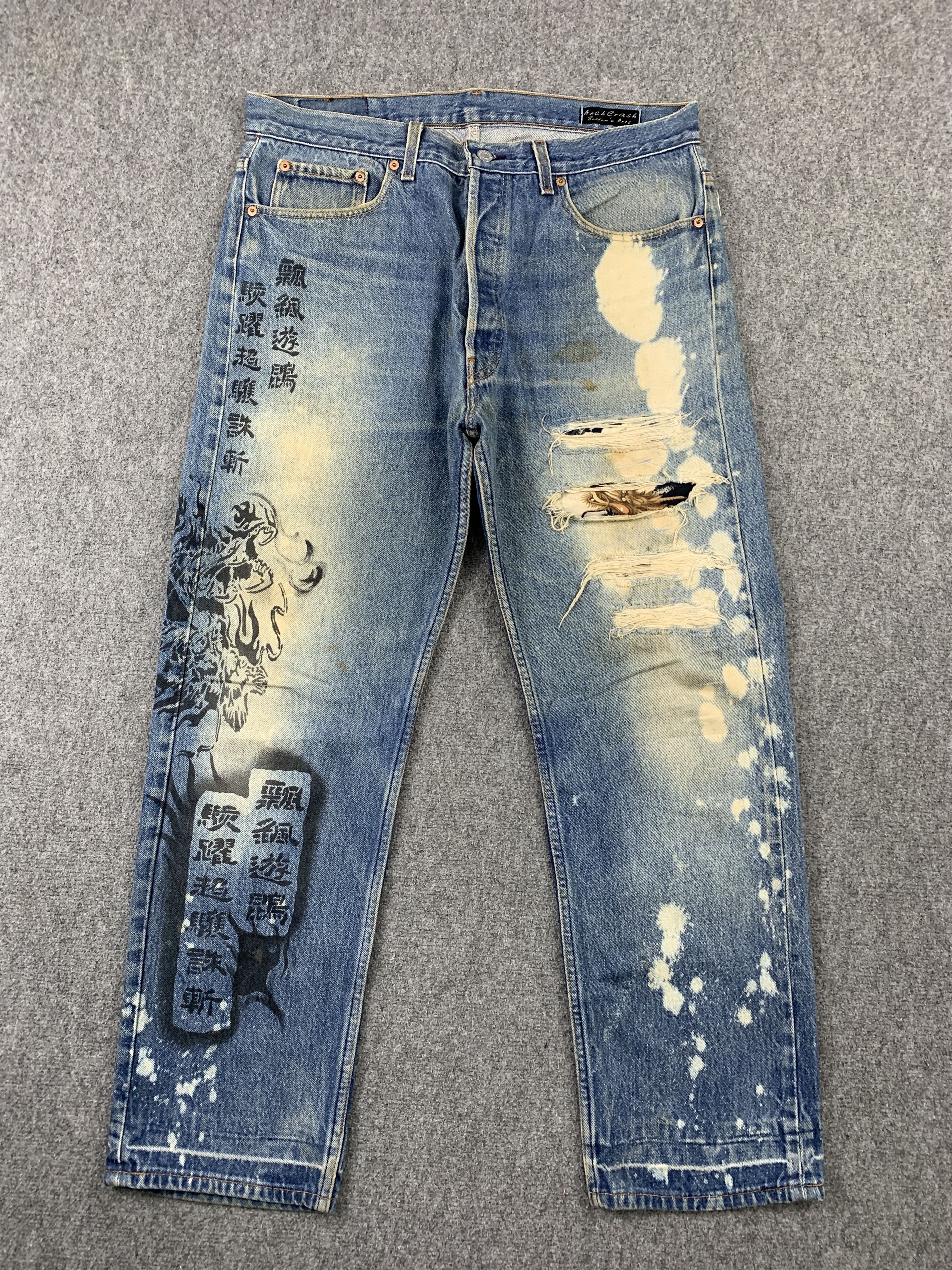 Levi's Steal!! Vintage Levis 501 DISTRESSED Jeans DP1935 Size US 36 / EU 52 - 1 Thumbnail