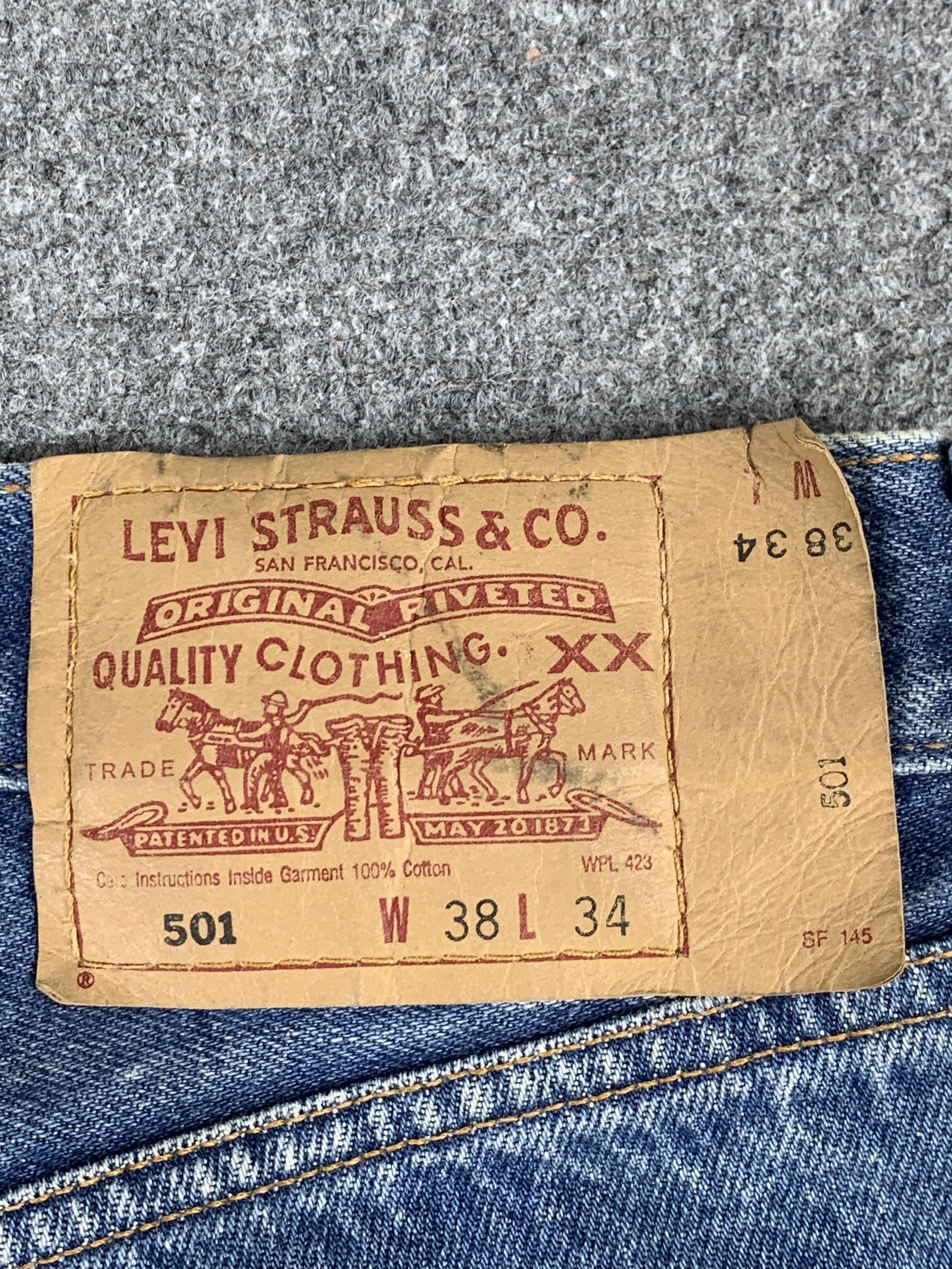 Levi's Vintage Levis 501 Faded Blue Jeans DP1942 Size US 38 / EU 54 - 5 Thumbnail