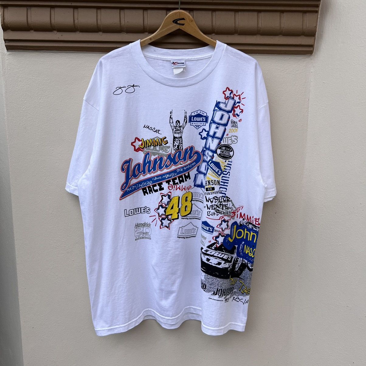 NASCAR × Vintage Vintage 00’s Jimmie Johnson Nascar Overprint Tee Size US XL / EU 56 / 4 - 1 Thumbnail